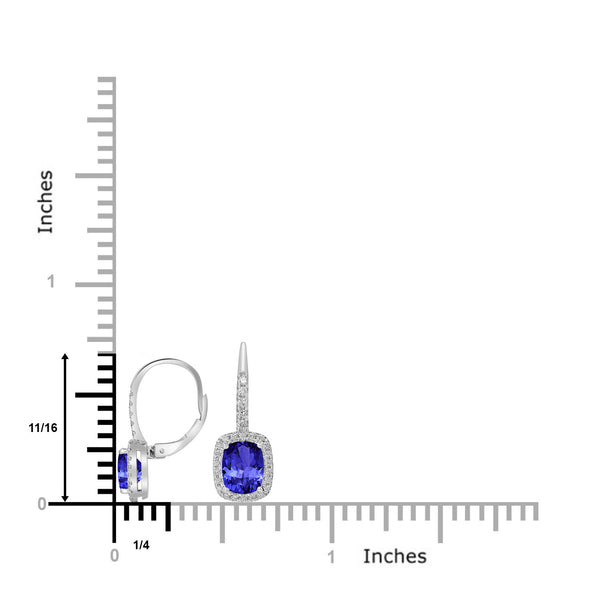 2ct Oval Tanzanite Earring with 0.27 cttw Diamond