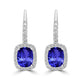 2ct Oval Tanzanite Earring with 0.27 cttw Diamond