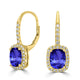 2ct Oval Tanzanite Earring with 0.27 cttw Diamond