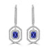 0.86ct Emerald Cut Tanzanite Earring with 0.43 cttw Diamond
