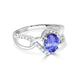 1ct Oval Tanzanite Ring with 0.3 cttw Diamond