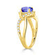 1ct Oval Tanzanite Ring with 0.3 cttw Diamond