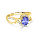 1ct Oval Tanzanite Ring with 0.3 cttw Diamond