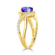 1ct Oval Tanzanite Ring with 0.3 cttw Diamond