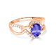 1ct Oval Tanzanite Ring with 0.3 cttw Diamond