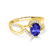 1ct Oval Tanzanite Ring with 0.3 cttw Diamond