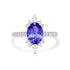 1.8ct Oval Tanzanite Ring with 0.48 cttw Diamond