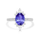 1.8ct Oval Tanzanite Ring with 0.48 cttw Diamond