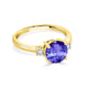 2.2ct Round Tanzanite Ring with 0.13 cttw Diamond