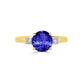 2.2ct Round Tanzanite Ring with 0.13 cttw Diamond