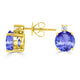 4.4ct Round Tanzanite Earring with 0.1 cttw Diamond