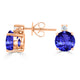 4.4ct Round Tanzanite Earring with 0.1 cttw Diamond