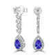 0.8ct Pear Tanzanite Earring with 0.44 cttw Diamond