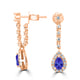 0.8ct Pear Tanzanite Earring with 0.44 cttw Diamond