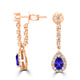 0.8ct Pear Tanzanite Earring with 0.44 cttw Diamond