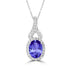 1.2ct Oval Tanzanite Pendant with 0.16 cttw Diamond