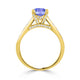 0.9ct Round Tanzanite Ring with 0.67 cttw Diamond