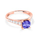 0.9ct Round Tanzanite Ring with 0.67 cttw Diamond