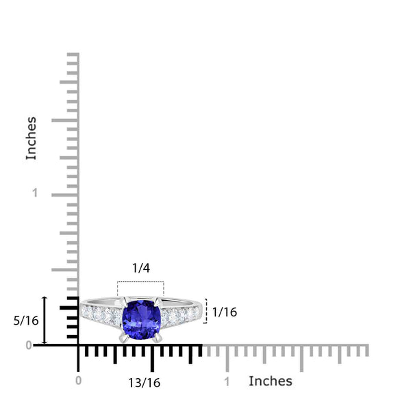 0.9ct Round Tanzanite Ring with 0.67 cttw Diamond