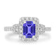 1.05ct Emerald Cut Tanzanite Ring with 0.54 cttw Diamond