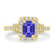 1.05ct Emerald Cut Tanzanite Ring with 0.54 cttw Diamond