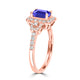 1.05ct Emerald Cut Tanzanite Ring with 0.54 cttw Diamond