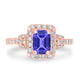 1.05ct Emerald Cut Tanzanite Ring with 0.54 cttw Diamond