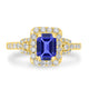 1.05ct Emerald Cut Tanzanite Ring with 0.54 cttw Diamond