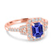 1.05ct Emerald Cut Tanzanite Ring with 0.54 cttw Diamond