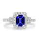 1.05ct Emerald Cut Tanzanite Ring with 0.54 cttw Diamond