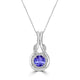 1.4ct Round Tanzanite Pendant with 0.18 cttw Diamond