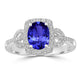 1.2ct Oval Tanzanite Ring with 0.33 cttw Diamond