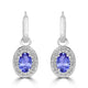 0.96ct Oval Tanzanite Earring with 0.14 cttw Diamond