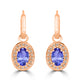0.96ct Oval Tanzanite Earring with 0.14 cttw Diamond