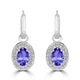 0.96ct Oval Tanzanite Earring with 0.14 cttw Diamond