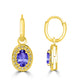 0.96ct Oval Tanzanite Earring with 0.14 cttw Diamond