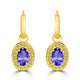 0.96ct Oval Tanzanite Earring with 0.14 cttw Diamond