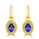 0.96ct Oval Tanzanite Earring with 0.14 cttw Diamond