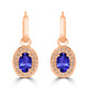 0.96ct Oval Tanzanite Earring with 0.14 cttw Diamond