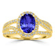 1.2ct Oval Tanzanite Ring with 0.41 cttw Diamond