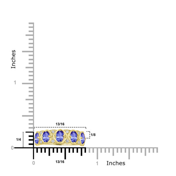 1.1ct Oval Tanzanite Ring with 0.14 cttw Diamond