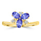 0.66ct Oval Tanzanite Ring with 0.1 cttw Diamond