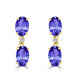 0.88ct Oval Tanzanite Earring with 0.01 cttw Diamond