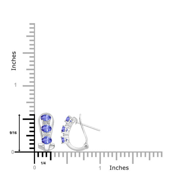 1.02ct Oval Tanzanite Earring with 0.06 cttw Diamond