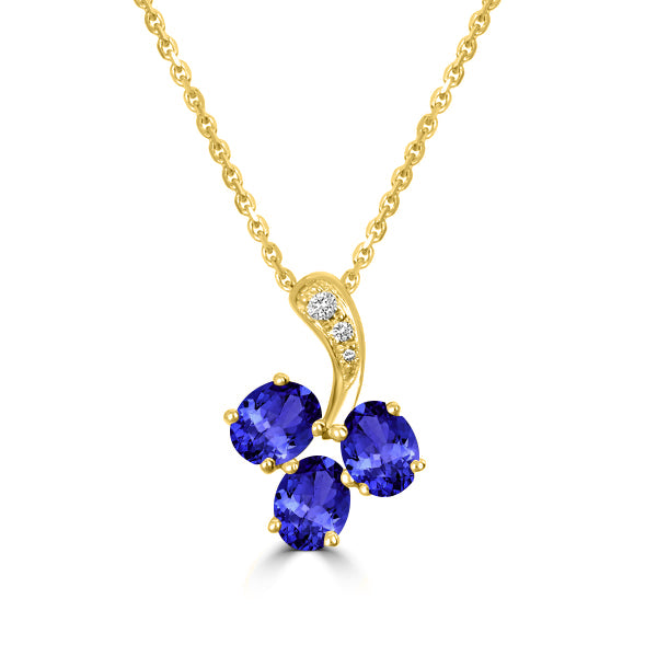 0.51ct Oval Tanzanite Pendant with 0.02 cttw Diamond