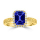 1.6ct Emerald Cut Tanzanite Ring with 0.2 cttw Diamond