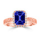 1.6ct Emerald Cut Tanzanite Ring with 0.2 cttw Diamond