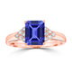 1.6ct Emerald Cut Tanzanite Ring with 0.16 cttw Diamond