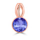 5ct Round Tanzanite Pendant with 0.03 cttw Diamond