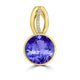 5ct Round Tanzanite Pendant with 0.03 cttw Diamond